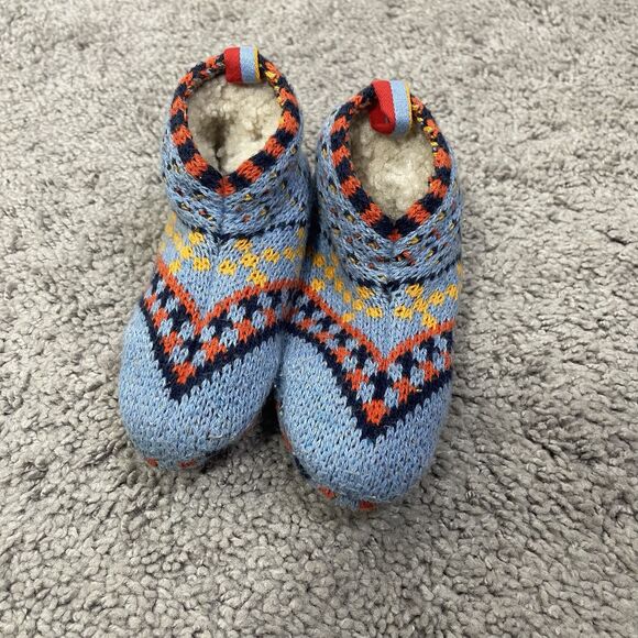 Bombas The Gripper Slippers Blue Toddler Size 5-7T Sherpa Lined - Picture 1 of 5